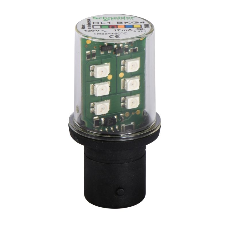 lâmpada LED intermitente vermelho para sinalização - BA 15d - 120 V