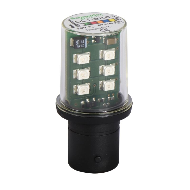 lâmpada LED intermitente verde para sinalização - BA 15d - 24 V