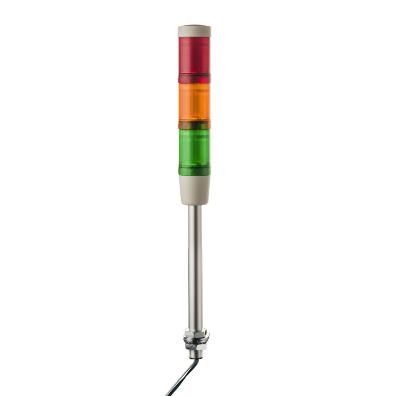 Modular tower lights, aluminium, red/orange/green, Ø45, steady, super bright LED, 24 V AC/DC