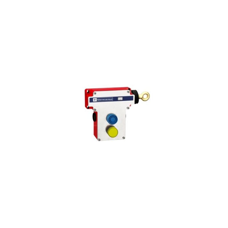 Latching emergency stop rope pull switch, Telemecanique Emergency stop rope pull switches XY2C, simple reset by flush push button
