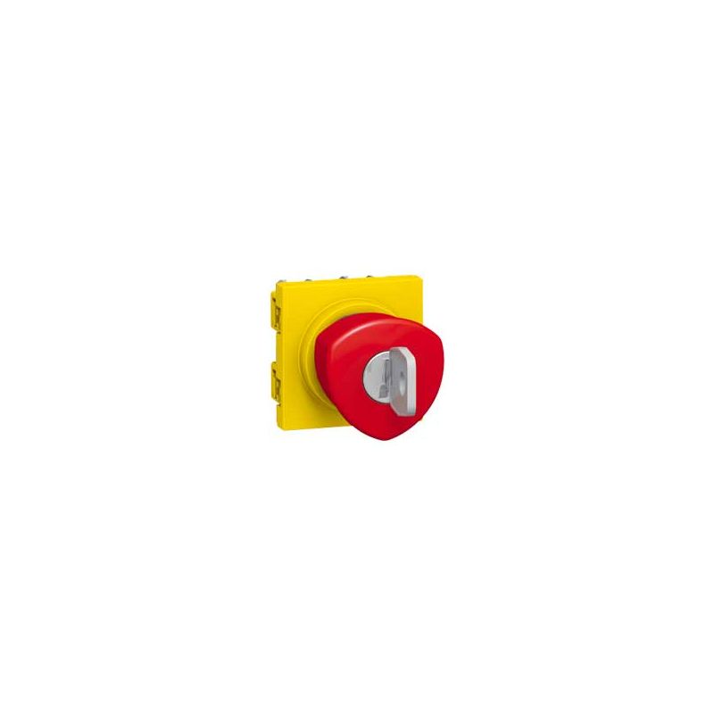 Mosaic - Botão p/paragem de emergência c/chave - 2 módulos - Vermelho/amarelo