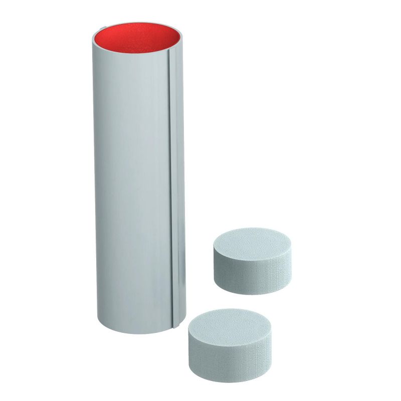 Proteção de tubo revestimento interno 81x300mm, PVC, cinzento