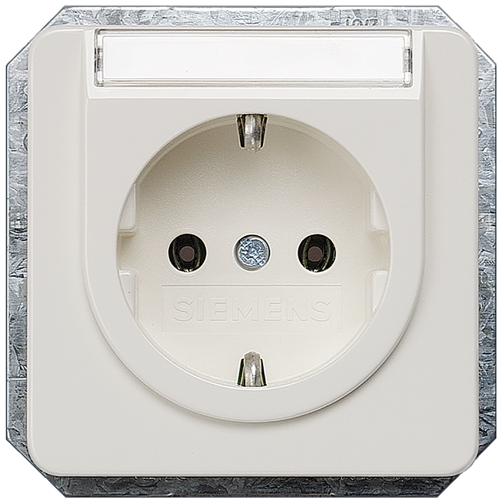 DELTA profil SCHUKO socket outlet with labeling field titanium white ...